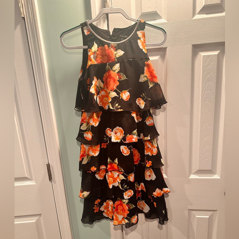 Black Floral short dress